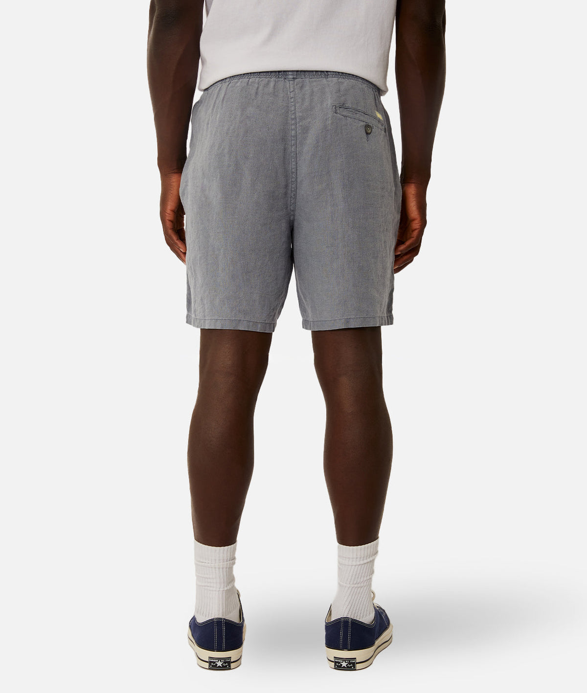 Industrie Marina Linen Short in Mid Indigo - back