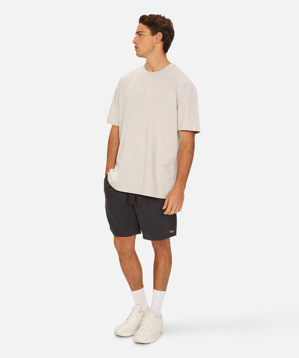 Industrie Marina Linen Short in Dark Navy - front