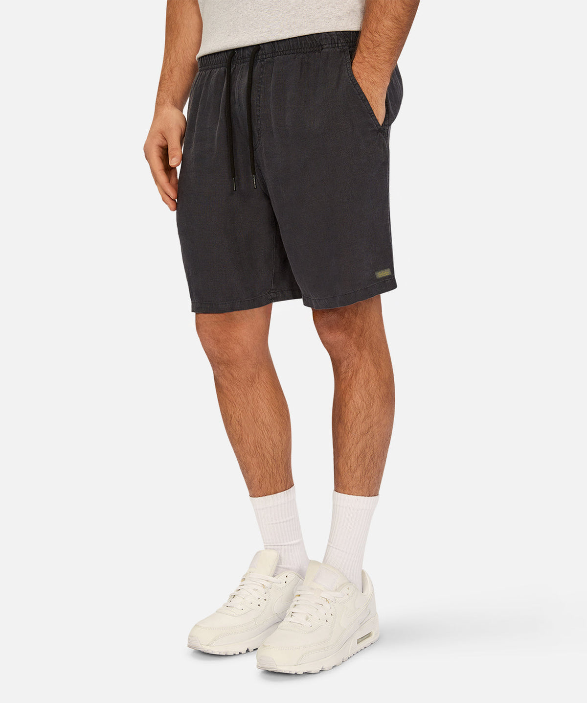 Industrie Marina Linen Short in Dark Navy - side