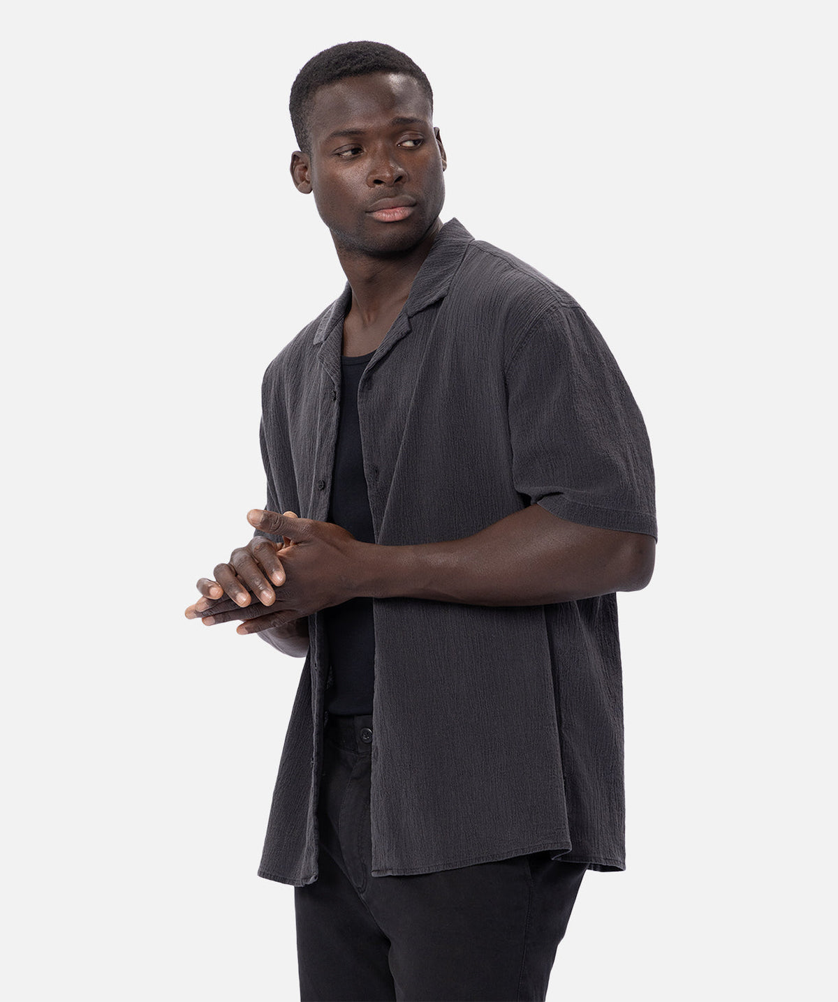 Industrie The Magna Short Sleeve Shirt in Onyx