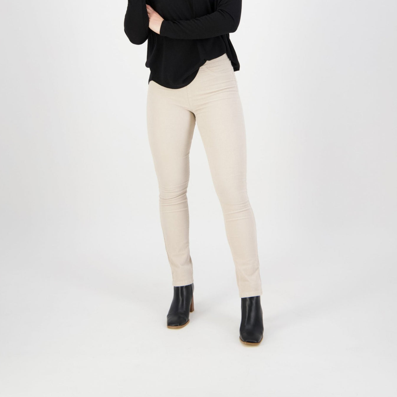 Vassalli 5910M Narrow Leg Full Length Cord Pant - Bone