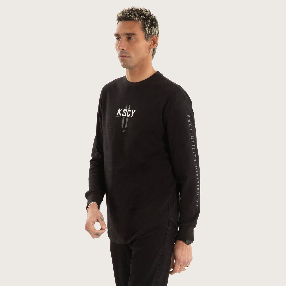 Arcade Dual Curve LS Tee - Jet Black