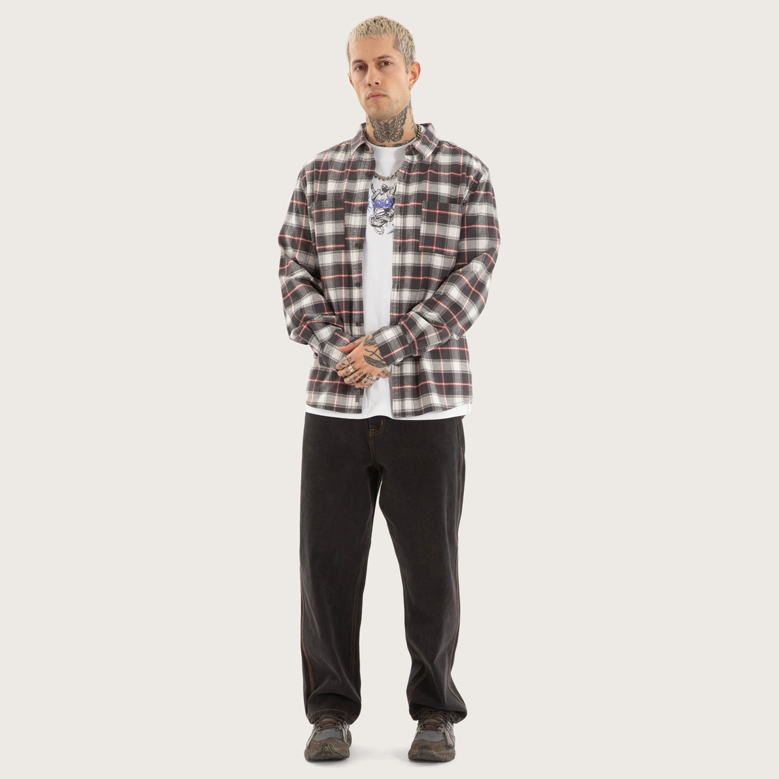 Kiss Chacey Unknown LS Shirt - Asphalt Check (view 2)