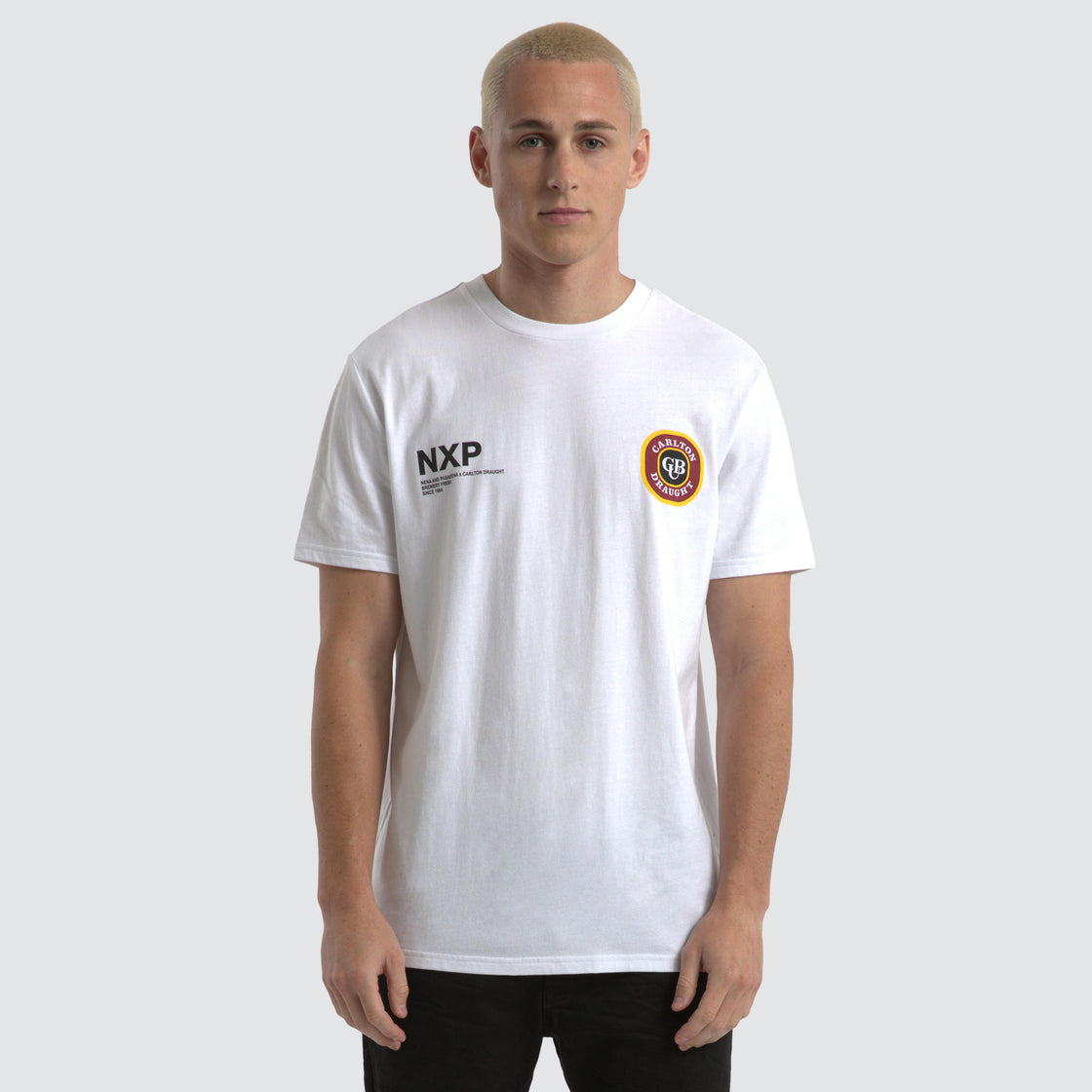 NXP Bramling Cape Back Tee - White / Maroon (view 4)