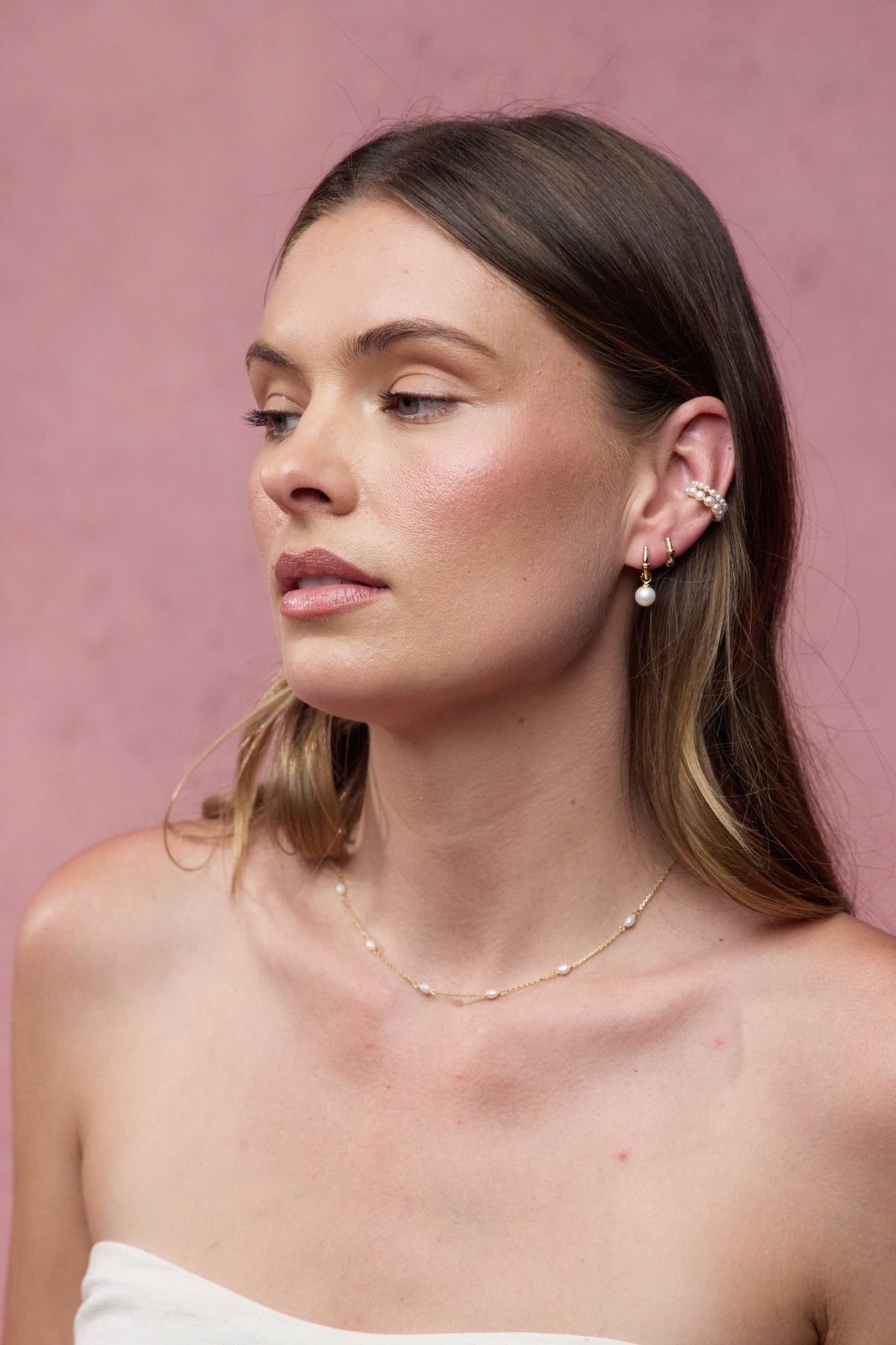 Zafino Tessa Pearl Hoop - Gold (view 2)