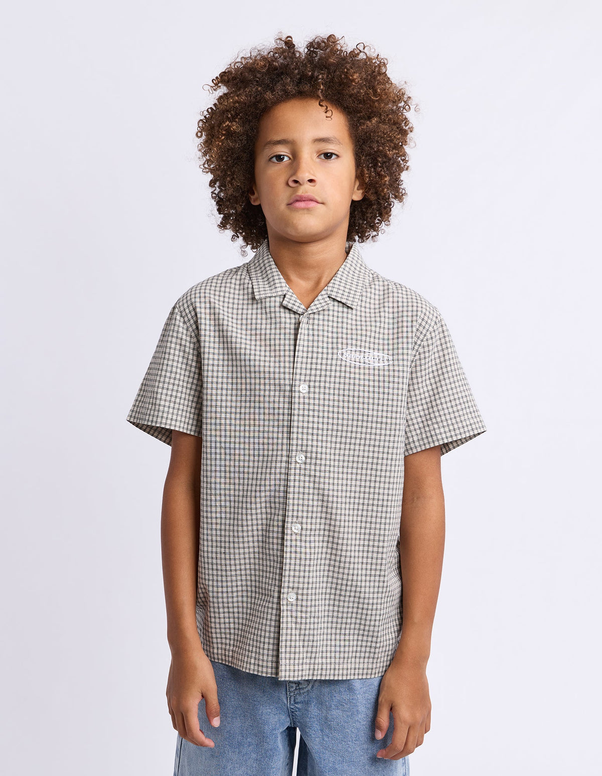 St Goliath Logo Shirt Check boys front