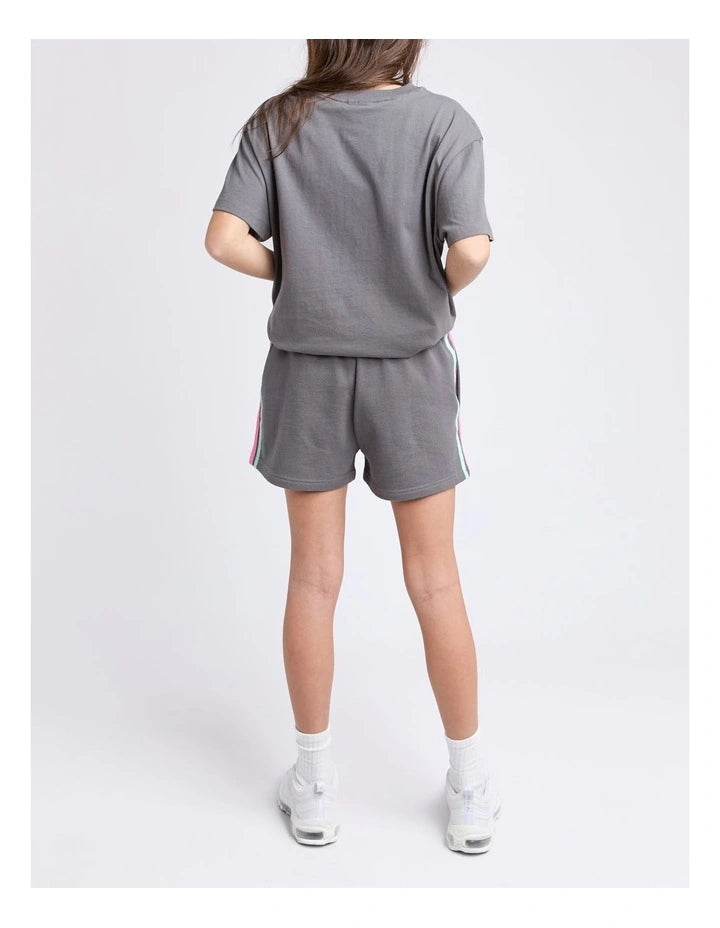 Eve Girl Retro Fleece Short - Charcoal - Teens (view 3)