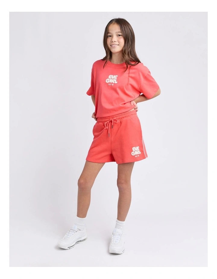 Eve Girl Sports Club Fleece Short - Red - Teen (view 3)