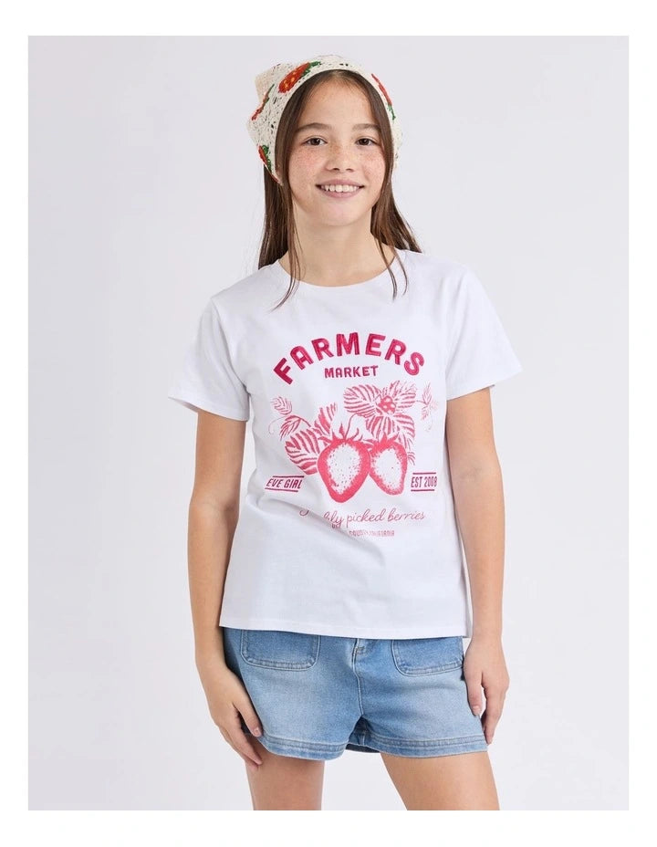 Eve Girl Farmers Market Tee - White