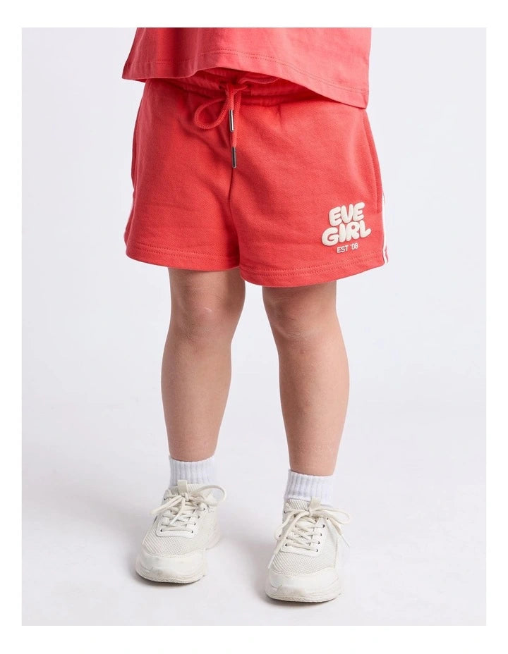 Eve Girl Sports Club Fleece Short - Red - Kids