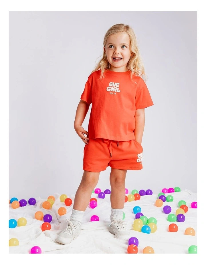 Eve Girl Sports Club Fleece Short - Red - Kids (view 2)