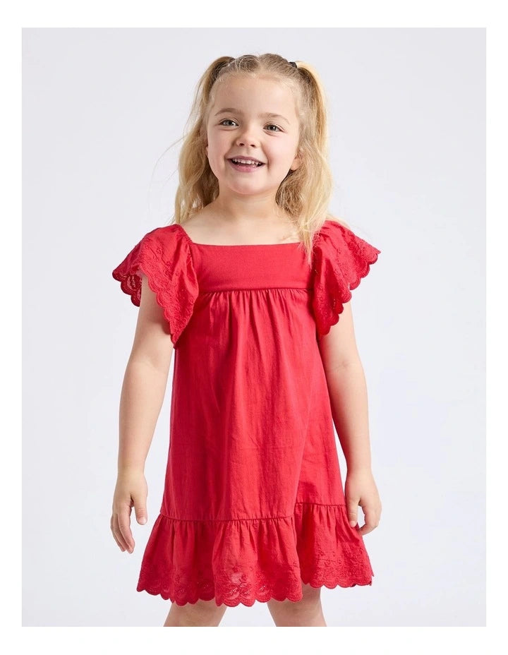 Eve Girl Maisie Dress in red - front