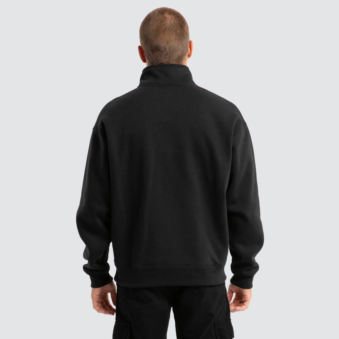 Merch 1/4 Zip Sweater - Anthracite Black