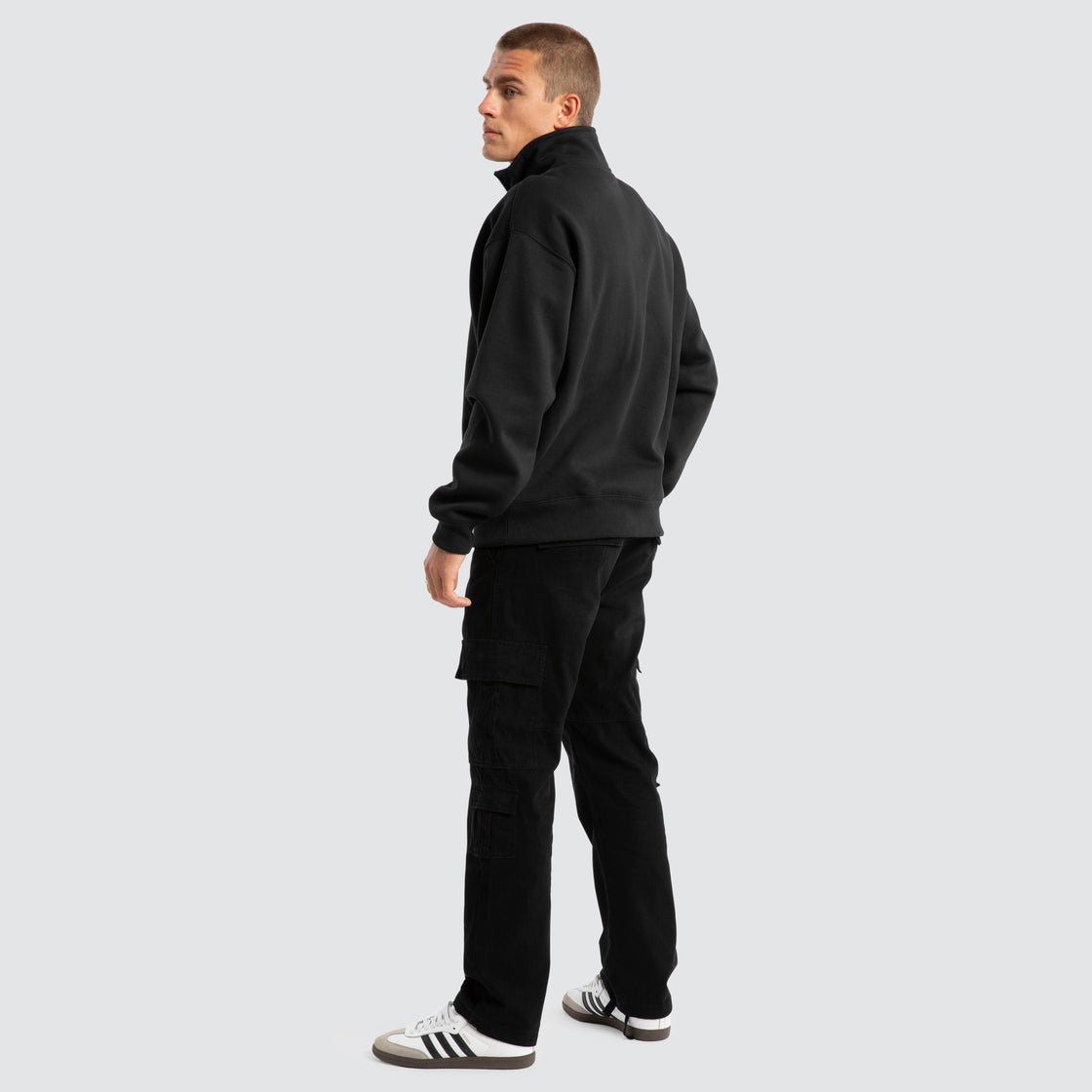 Merch 1/4 Zip Sweater - Anthracite Black