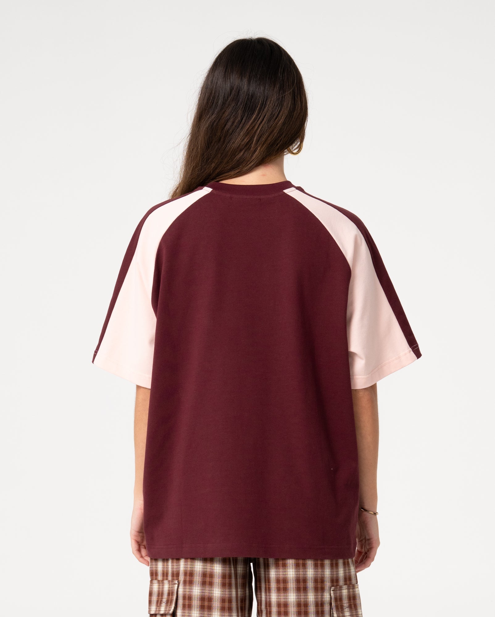 Klooney Oversize Tee - Burgundy / Pink