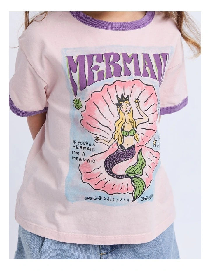 Eve Girl Mermaid Ringer Tee - Pale Pink (view 5)