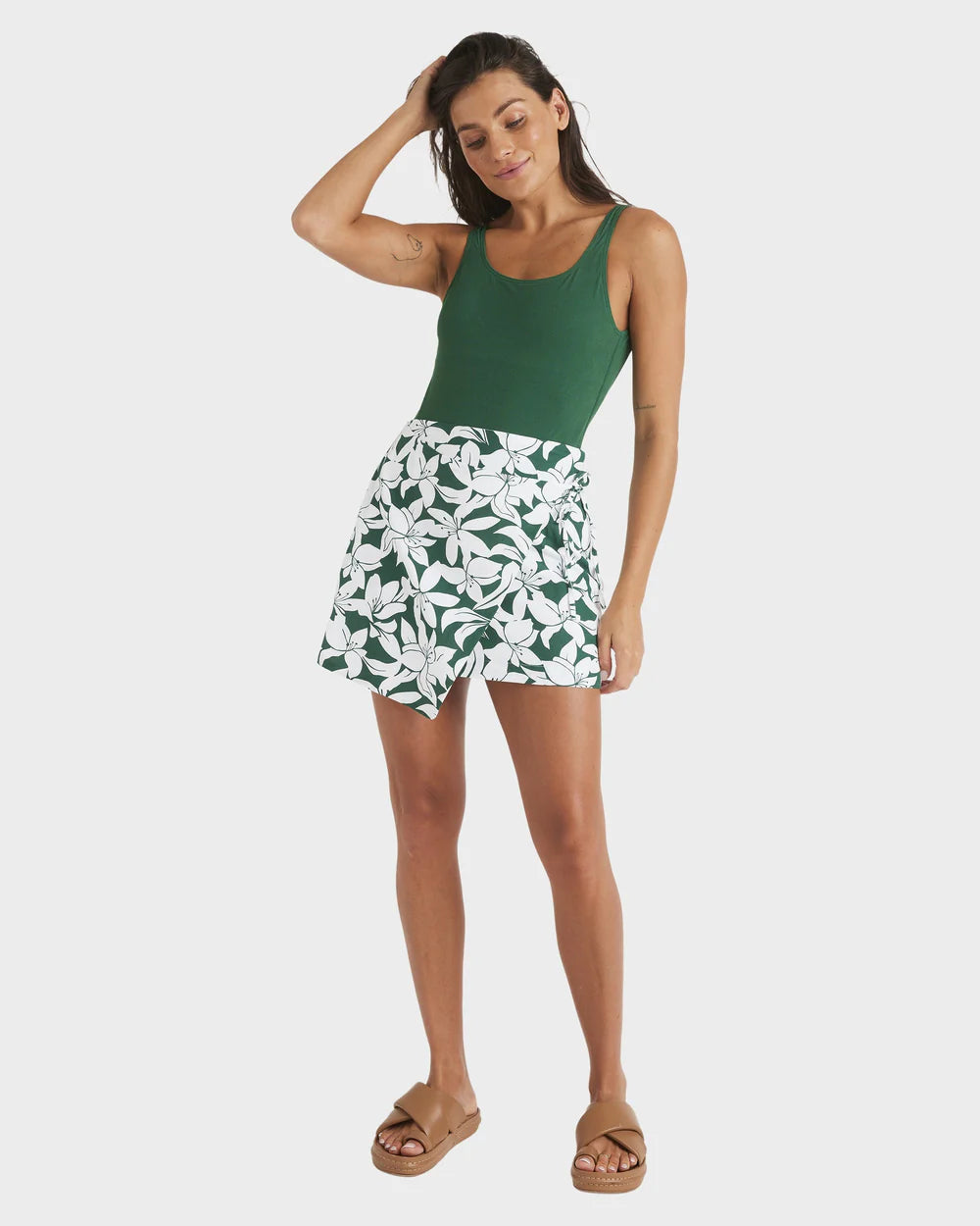 Roxy Khloe Wrap Mini Skirt - Evergreen (view 4)
