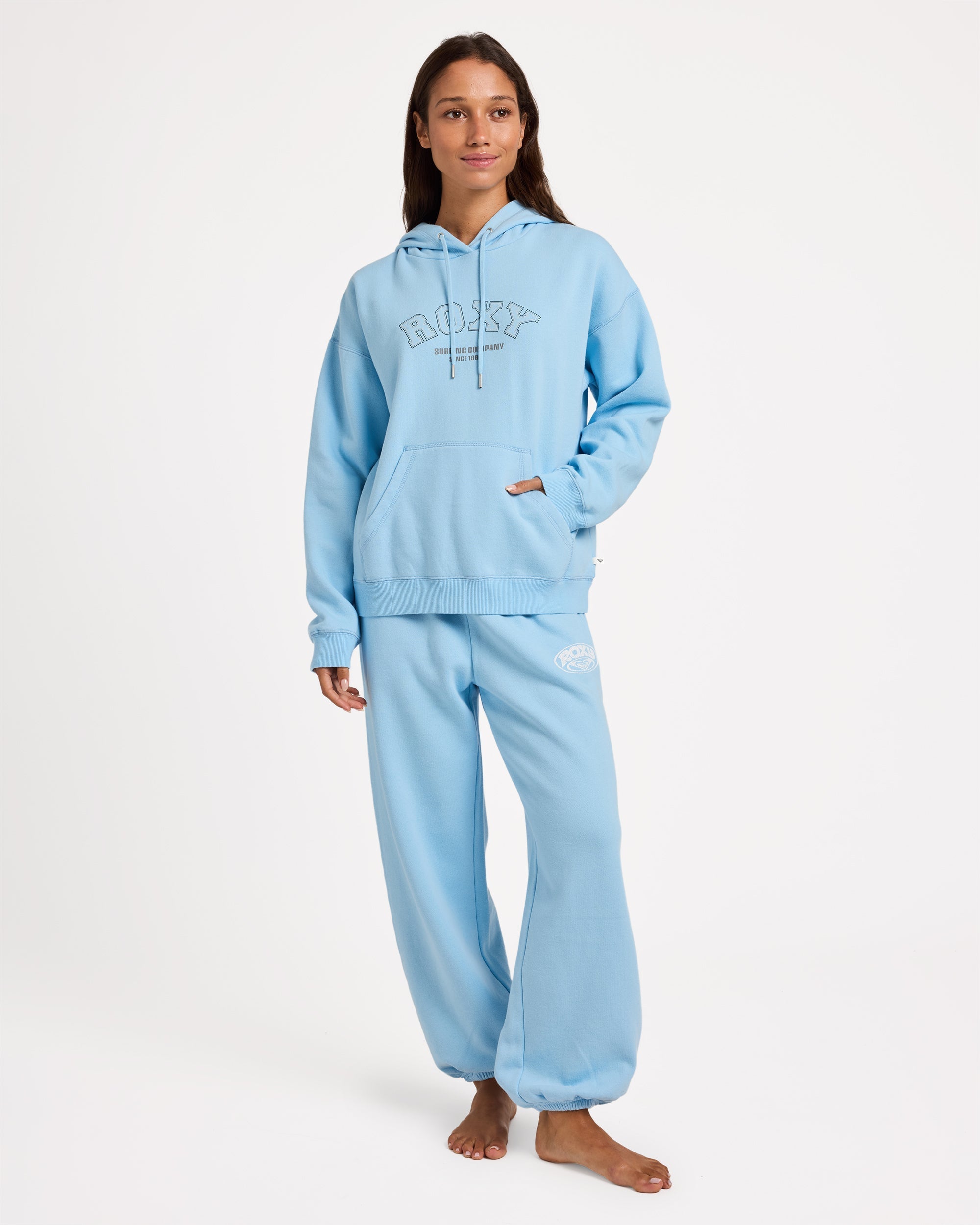 Roxy Dreamy Days Hood Sky Blue - worn on model