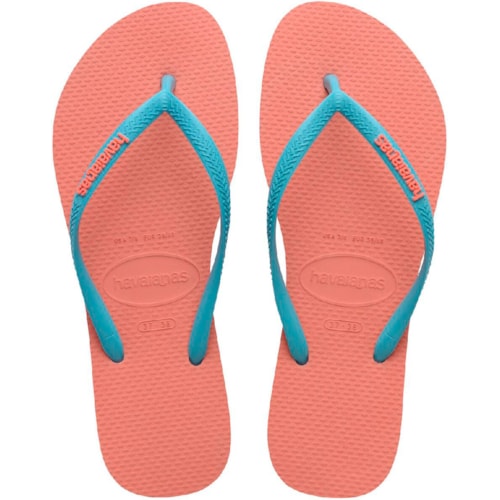Havaianas Kids Slim Rubber Logo - Peach Rose
