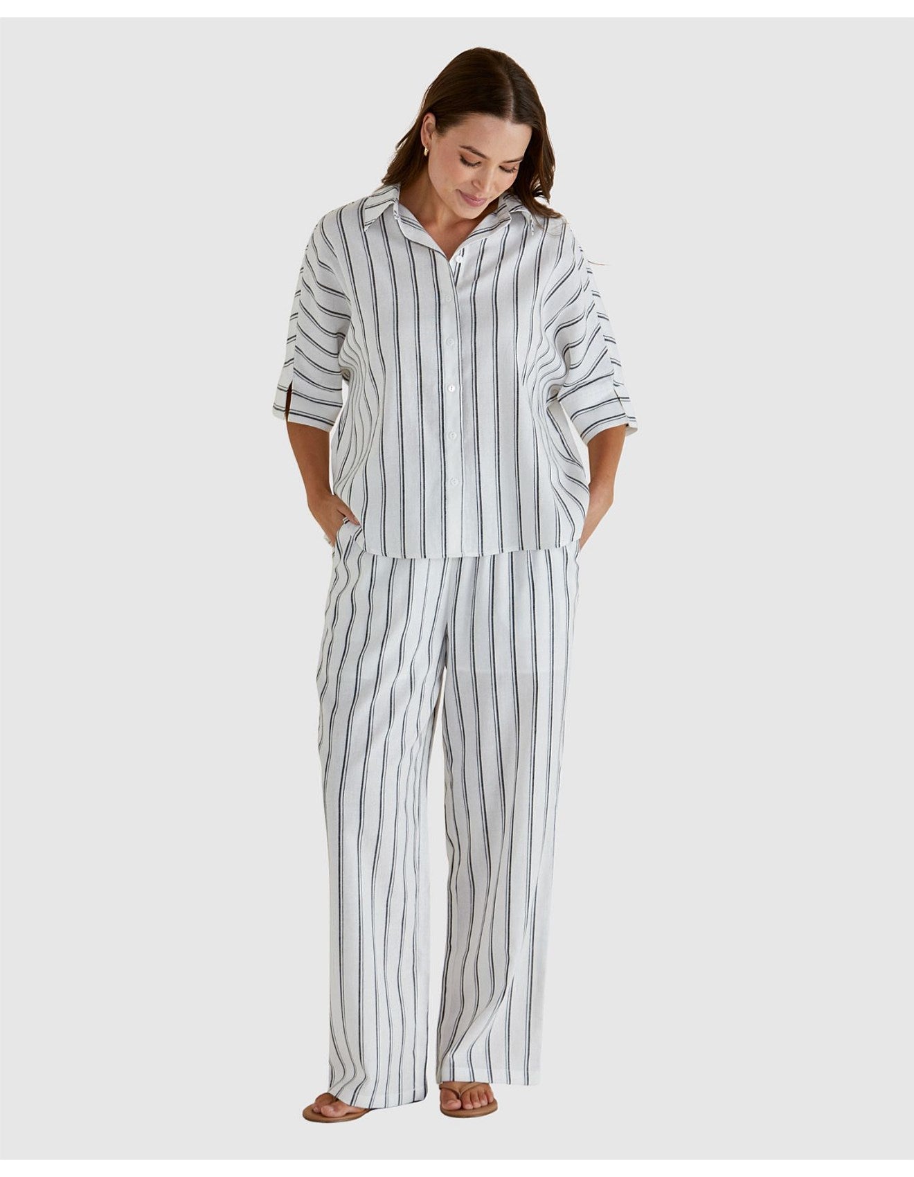 Lynwood Shirt - Black / White Stripe