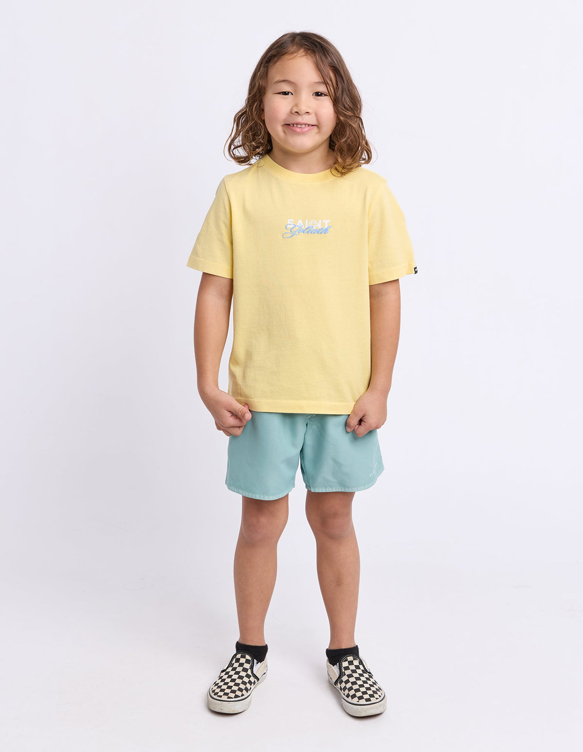 St Goliath Global Tee Lemon boys detail