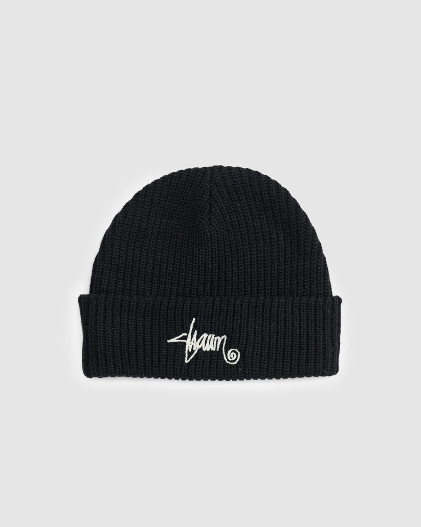 S.Double Shawn Script Mid Beanie - Black