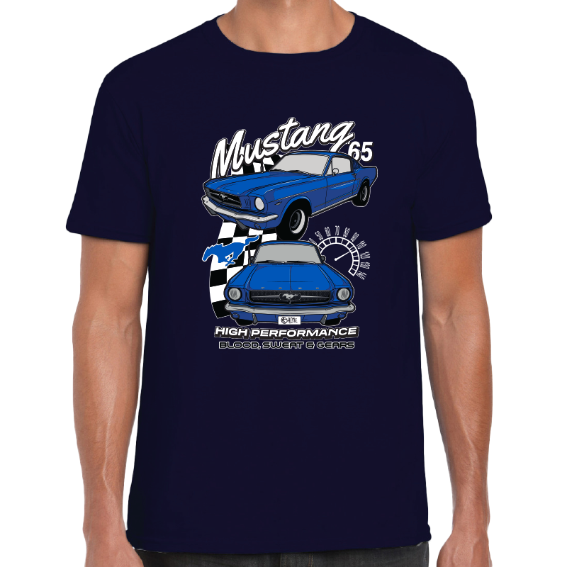 Classic Mustang Coupe tee in navy