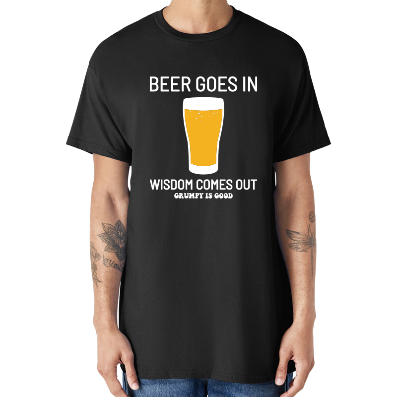 Grumpy Is Good Beer Goes In tee in black