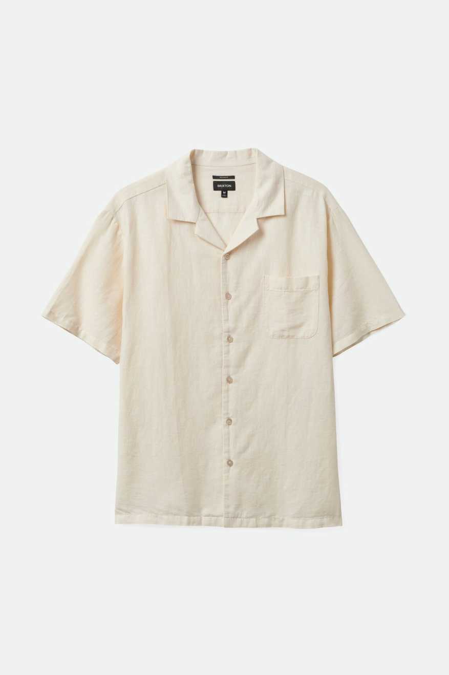 Bunker Linen Blend Short Sleeve Shirt - Whitecap