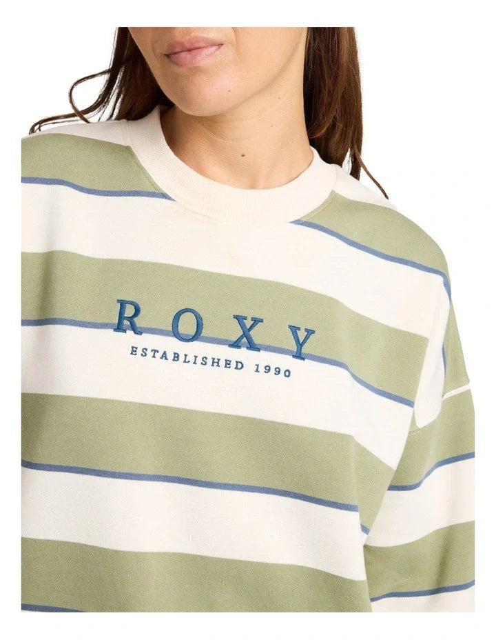 Roxy Strictly Stripes Oversized Oil Green back