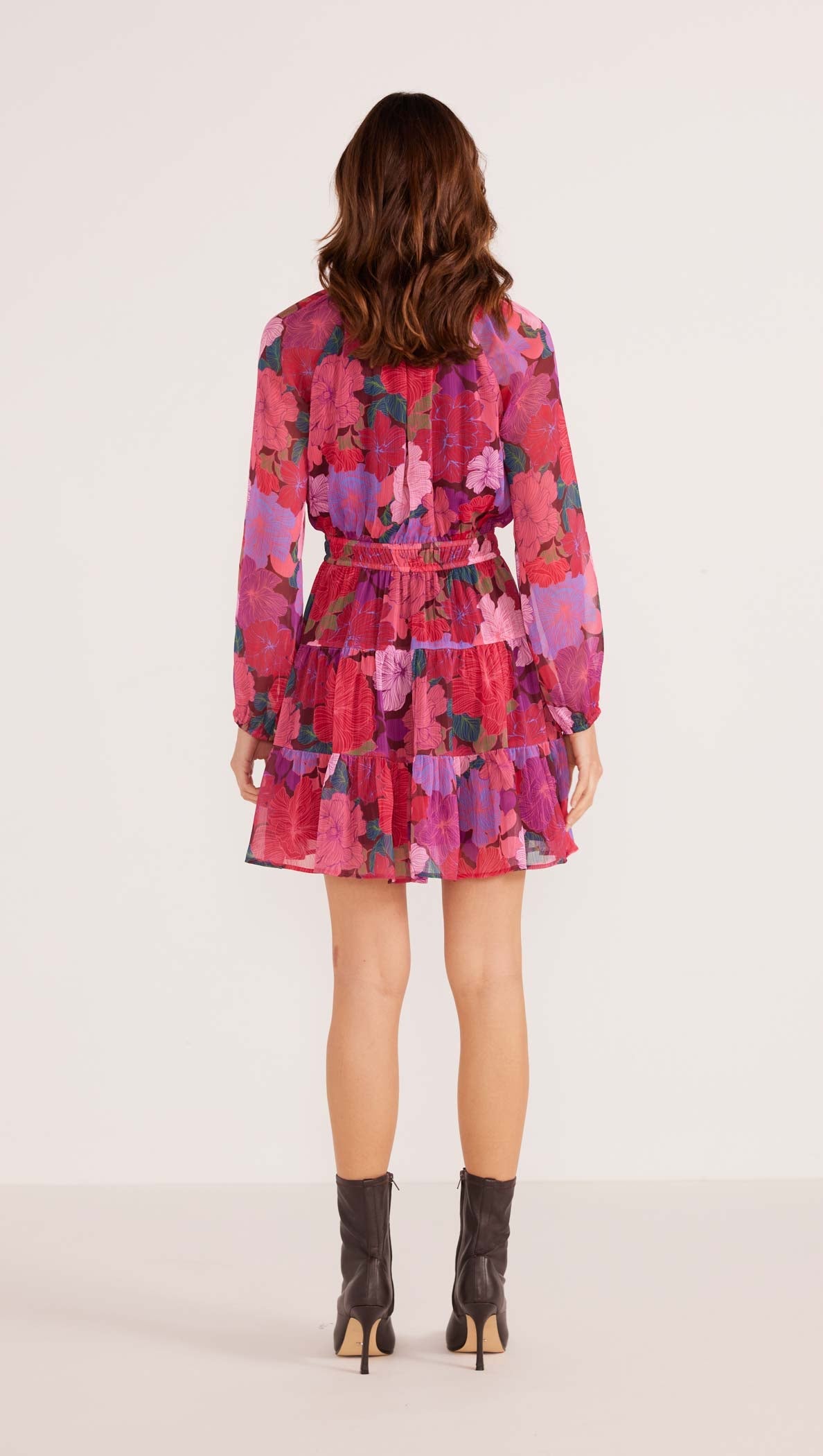 Mink Pink Lexie Long Sleeve Mini Dress - Floral Blooms (view 4)