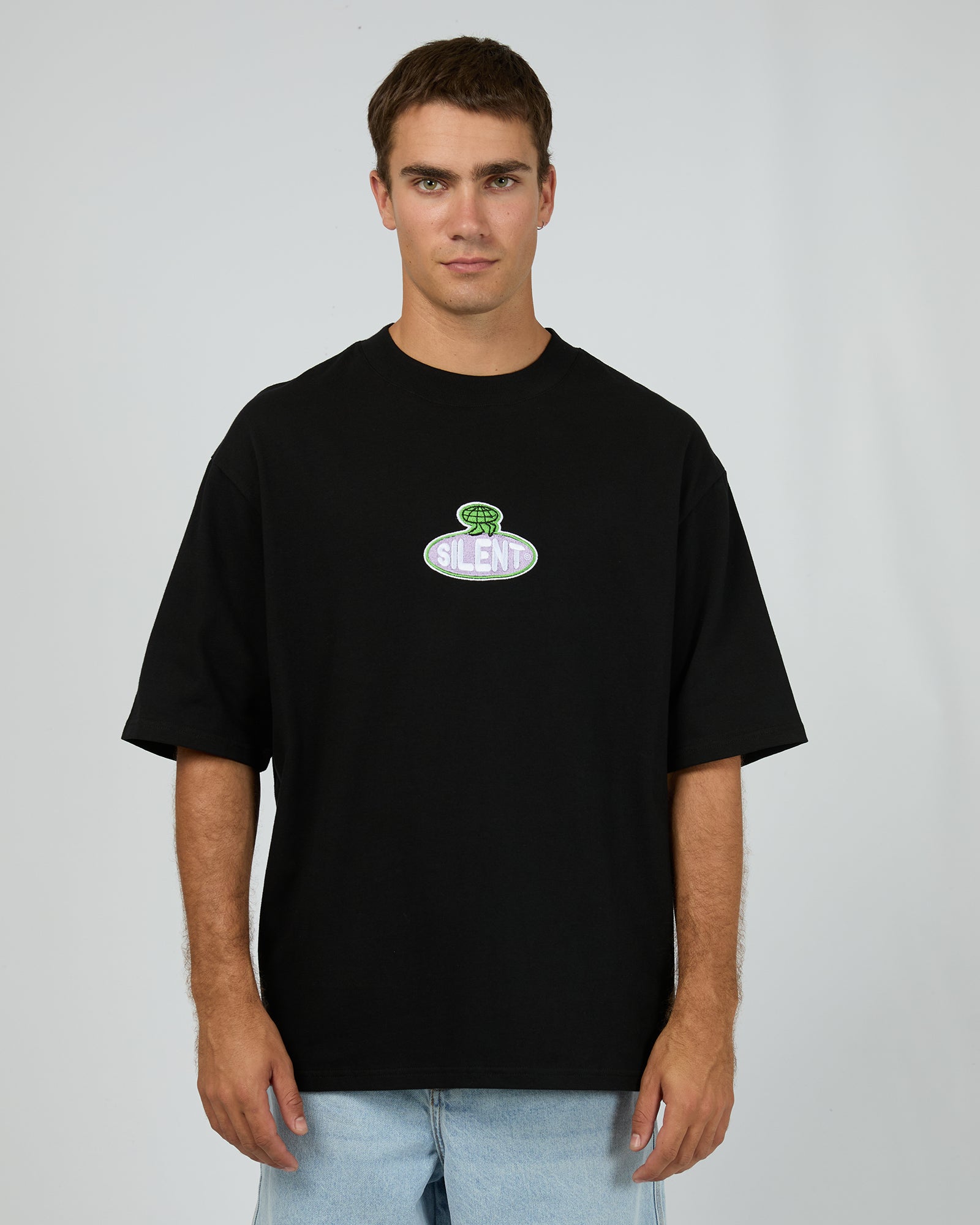 Silent Theory World Box Tee Black - front view