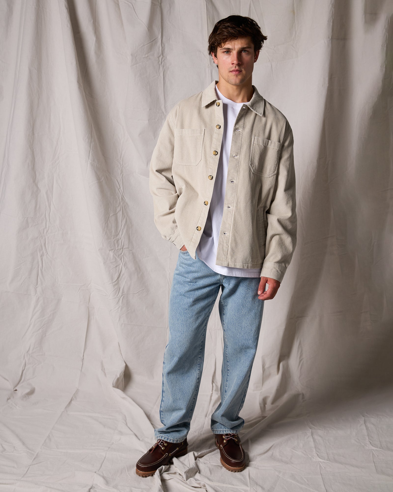 Silent Theory Jameson Cord Shirt Bone