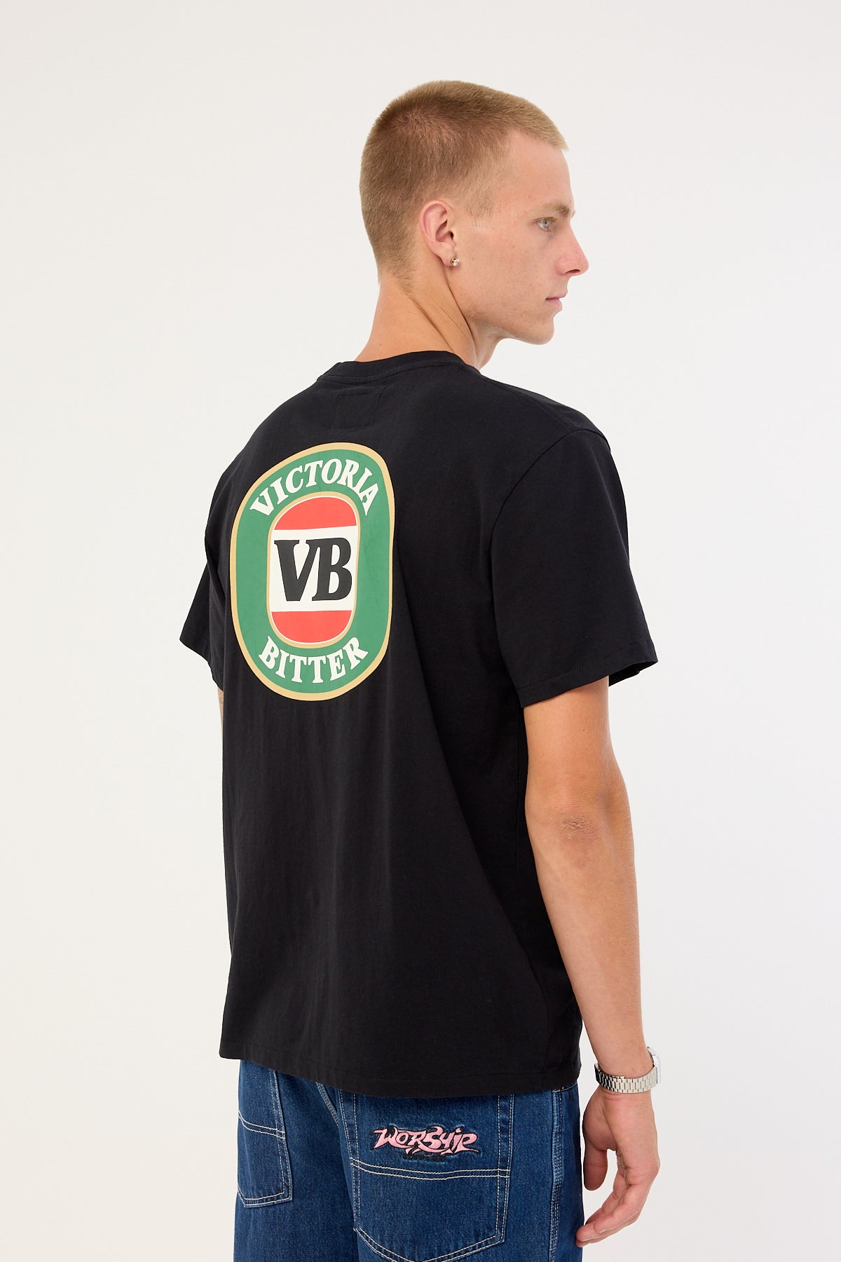 VB Retro Logo Tee in washed black - front