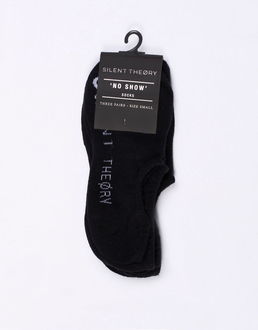 Silent Theory No Show Sock 3 Pack Black detail
