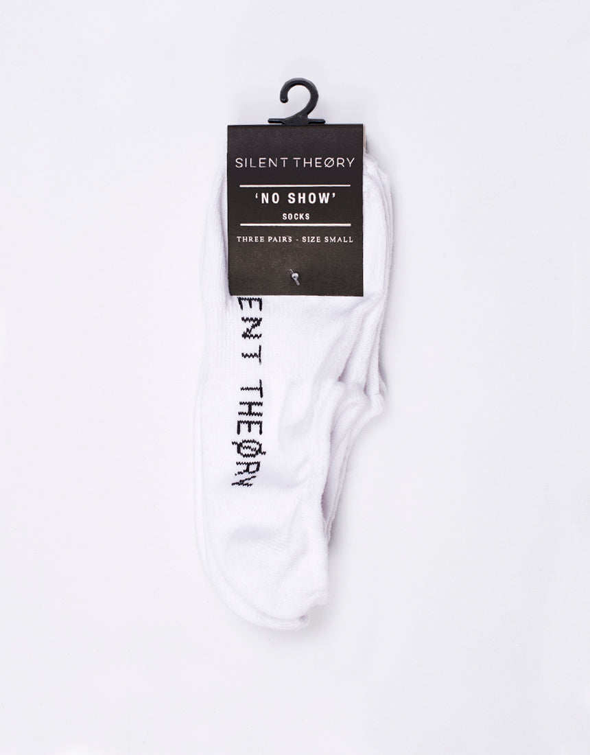Silent Theory No Show Sock 3 Pack White detail