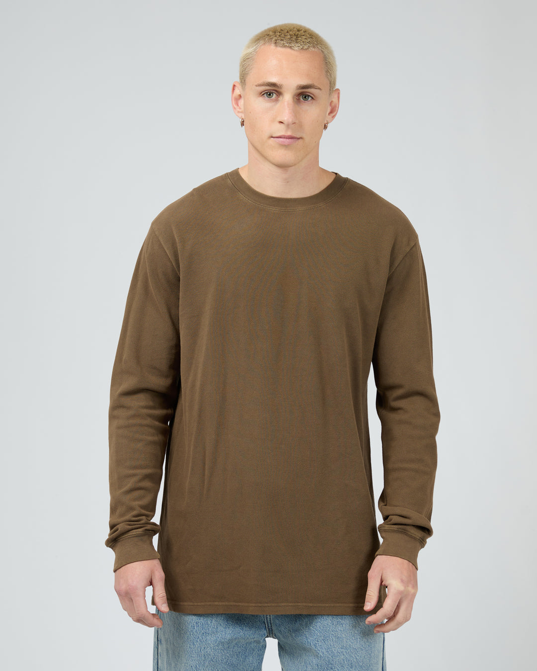 Silent Theory Pique LS Tee - Khaki