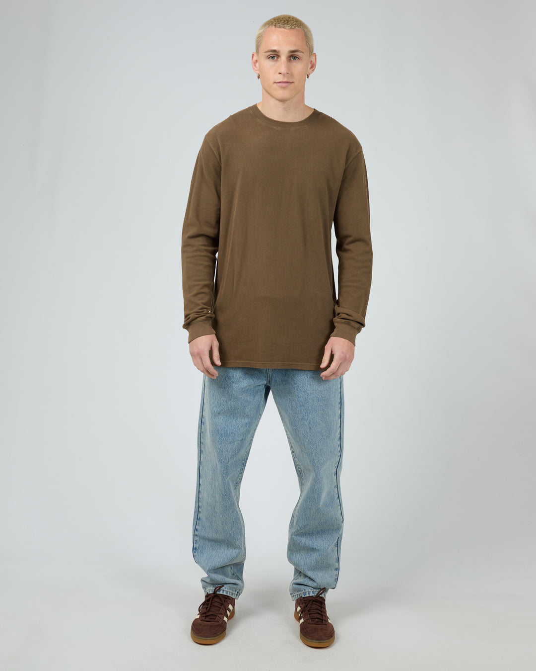 Silent Theory Pique LS Tee - Khaki (view 2)