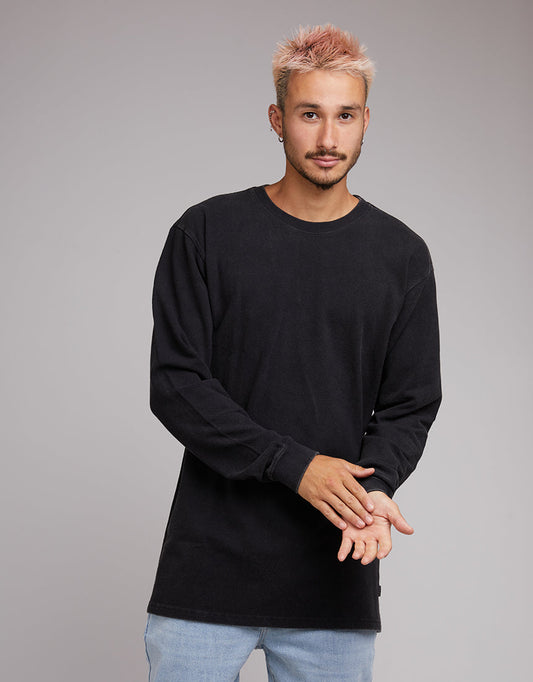 Pique LS Tee - Washed Black