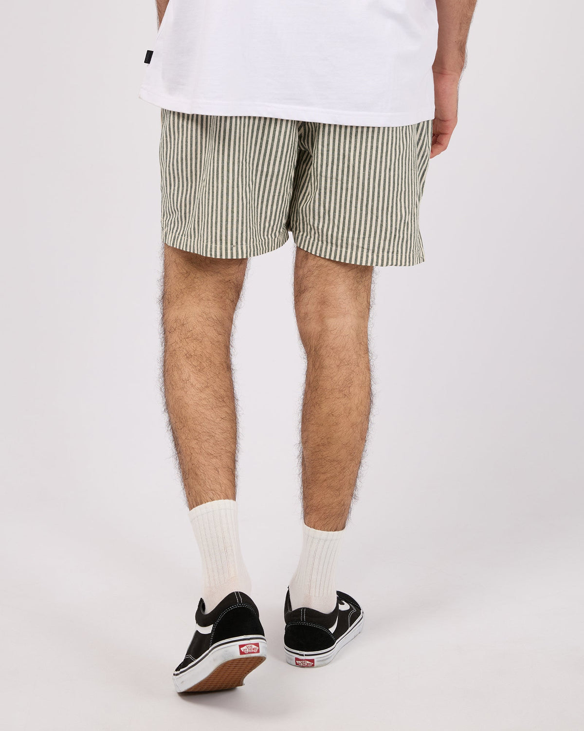 Silent Theory Stripe Linen Short Sage detail