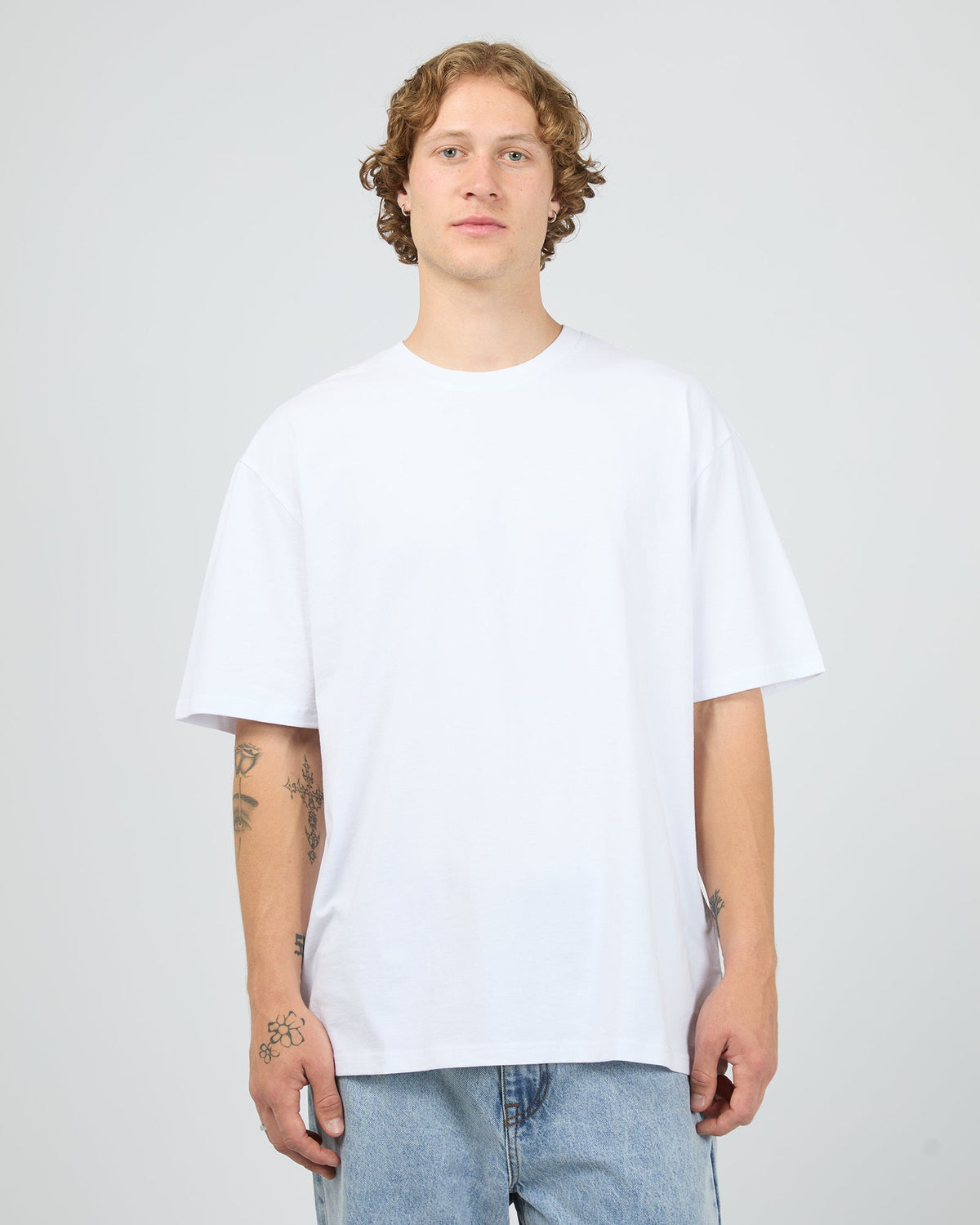 Silent Theory Essential Fit Tee in white, front view