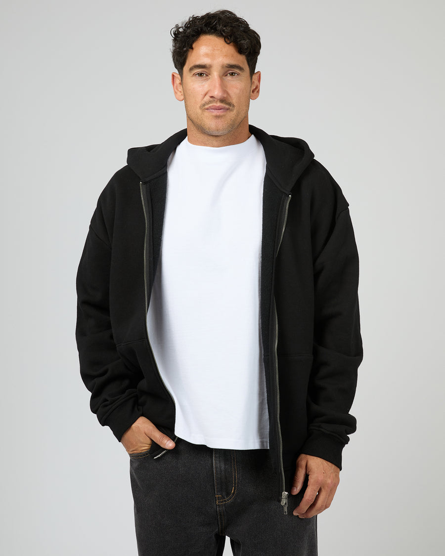 Silent Theory Box Zip Hoodie - Black