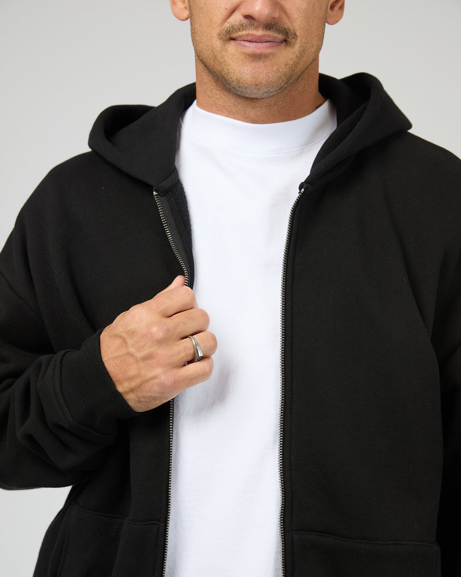 Silent Theory Box Zip Hoodie - Black (view 4)