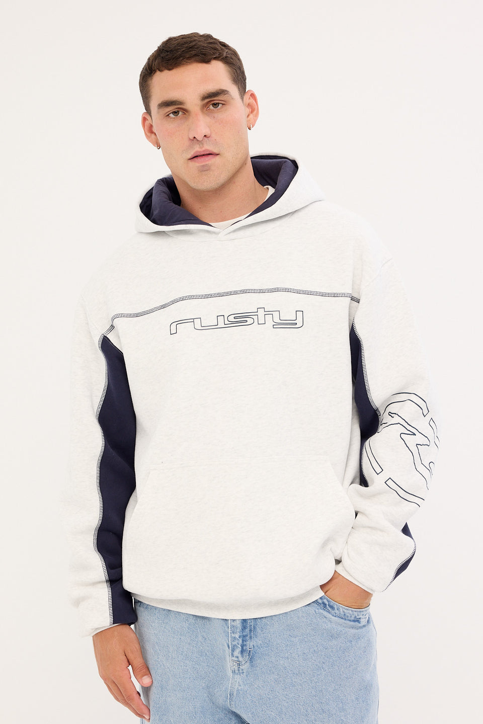 Rusty Titan Hooded Fleece - Ecru Marle