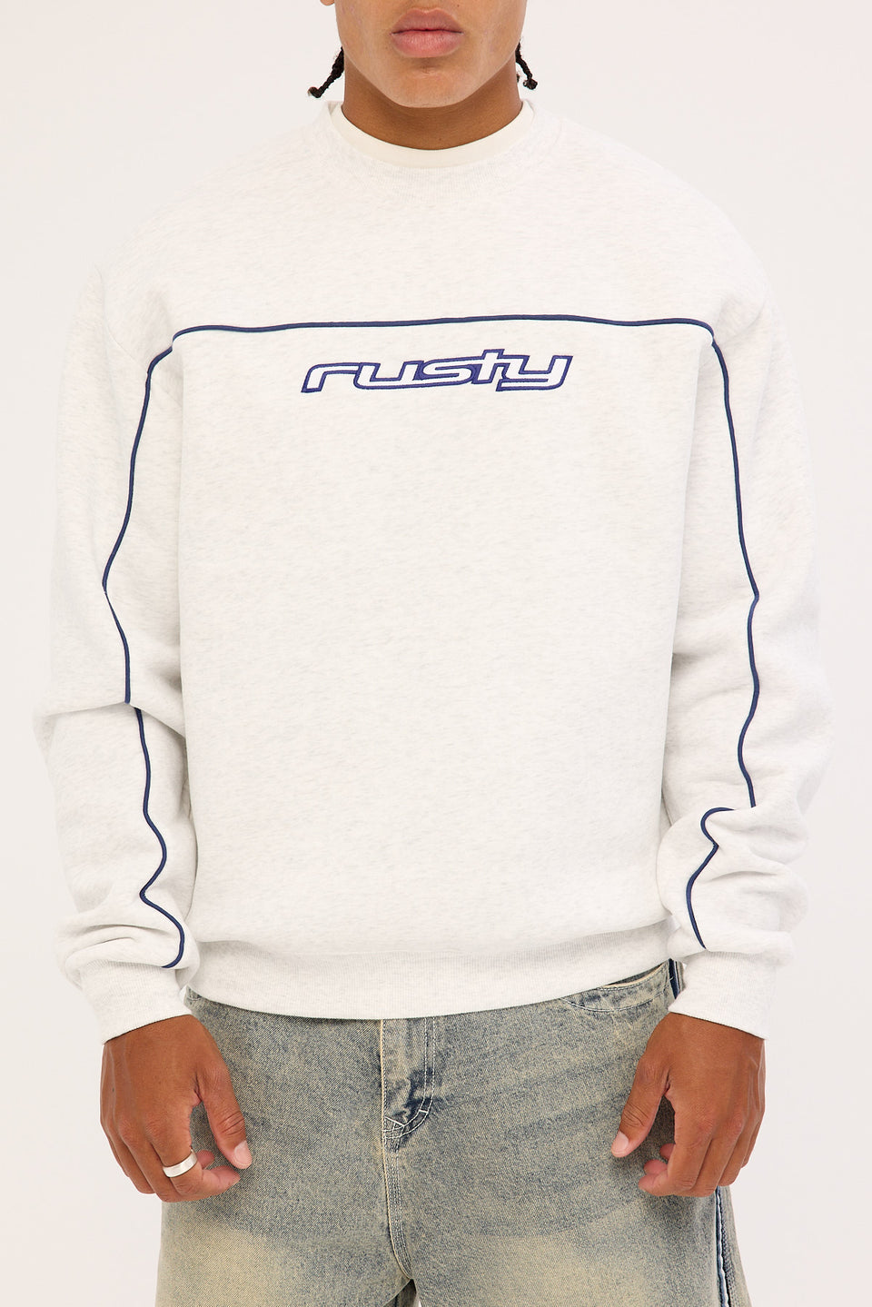 Trigger Crew Fleece - Ecru Marle - Catani Clothing
