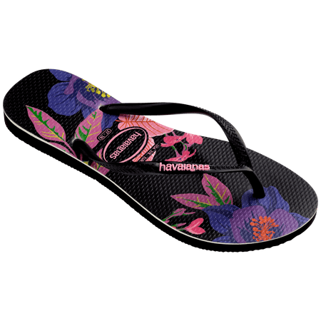 Slim Floral - Neon Black