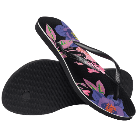 Havaianas Slim Floral - Neon Black (view 2)