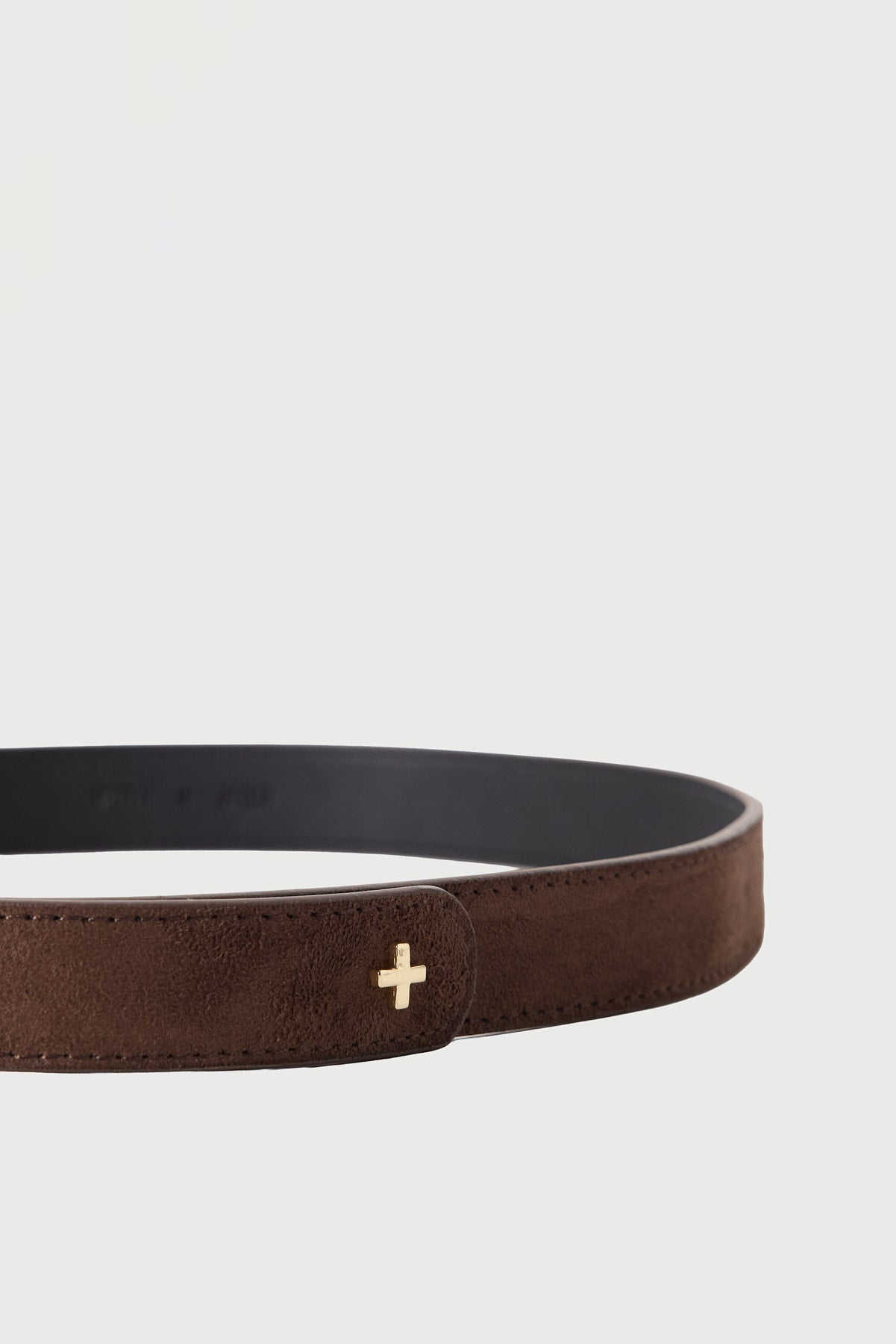 Peta + Jain Kendrick Jean Belt Choc Suede Gold - detail view