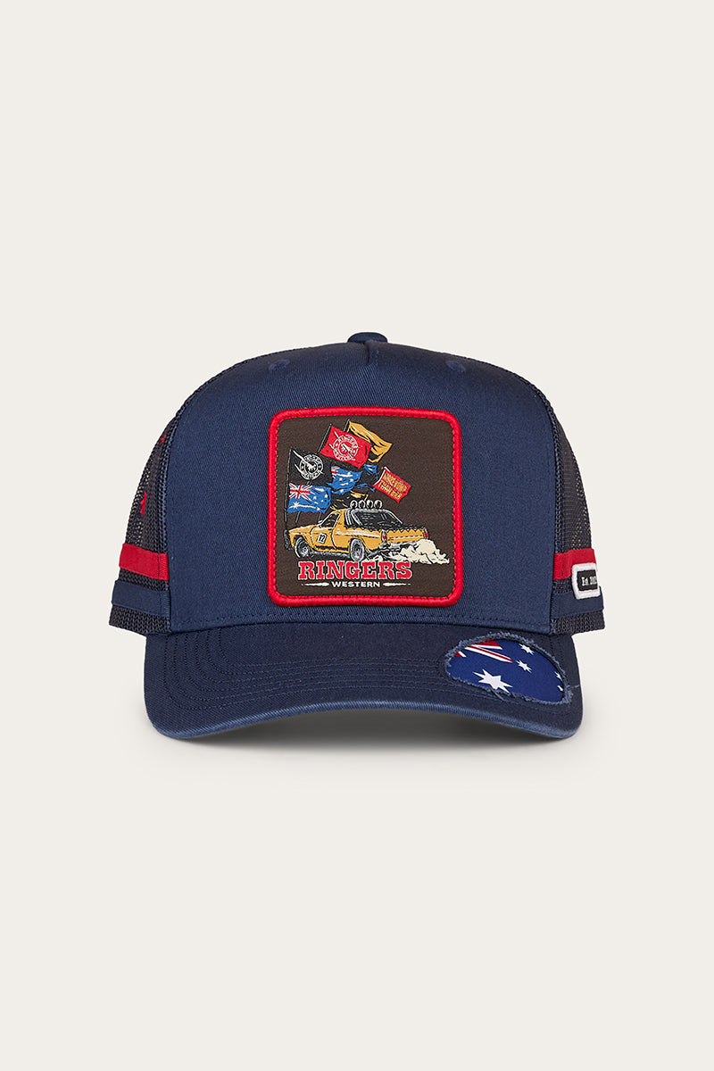Ringers Western Ute Flag Deep Fit Trucker Cap - Navy / Red