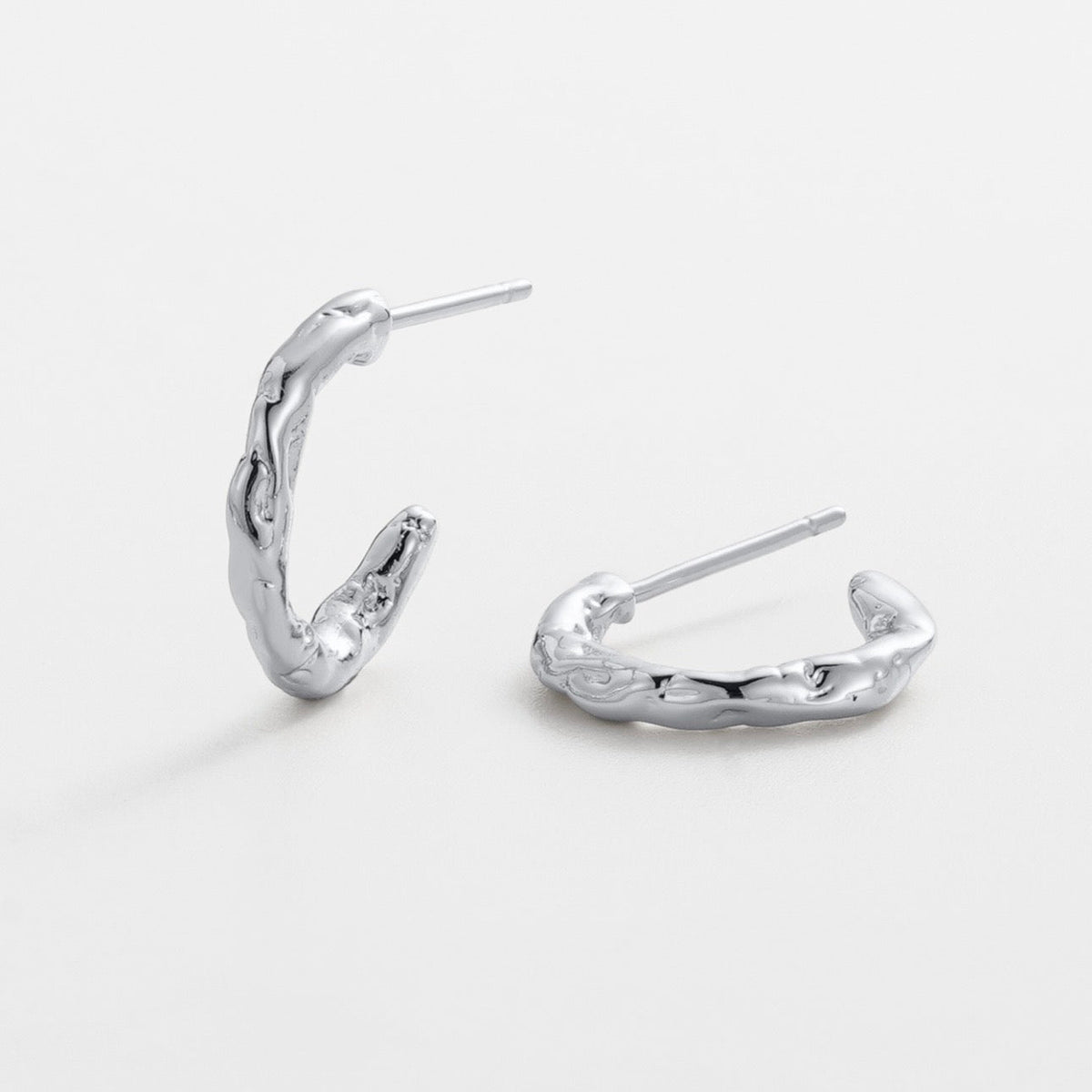 Zafino Alessia Hoop Small in Silver - worn